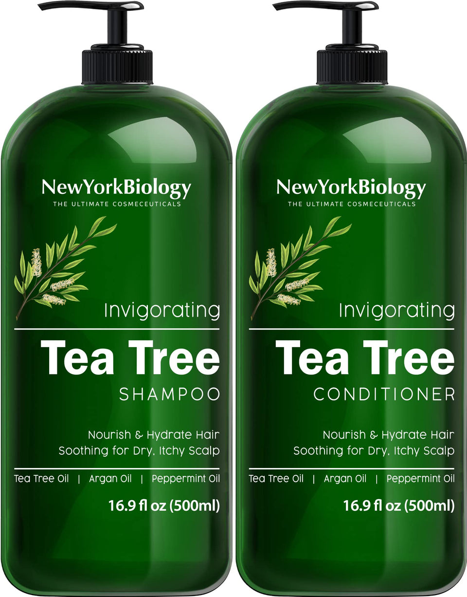 New York Biology front packaging showing shampoo and conditioner, clear product presentation and benefits