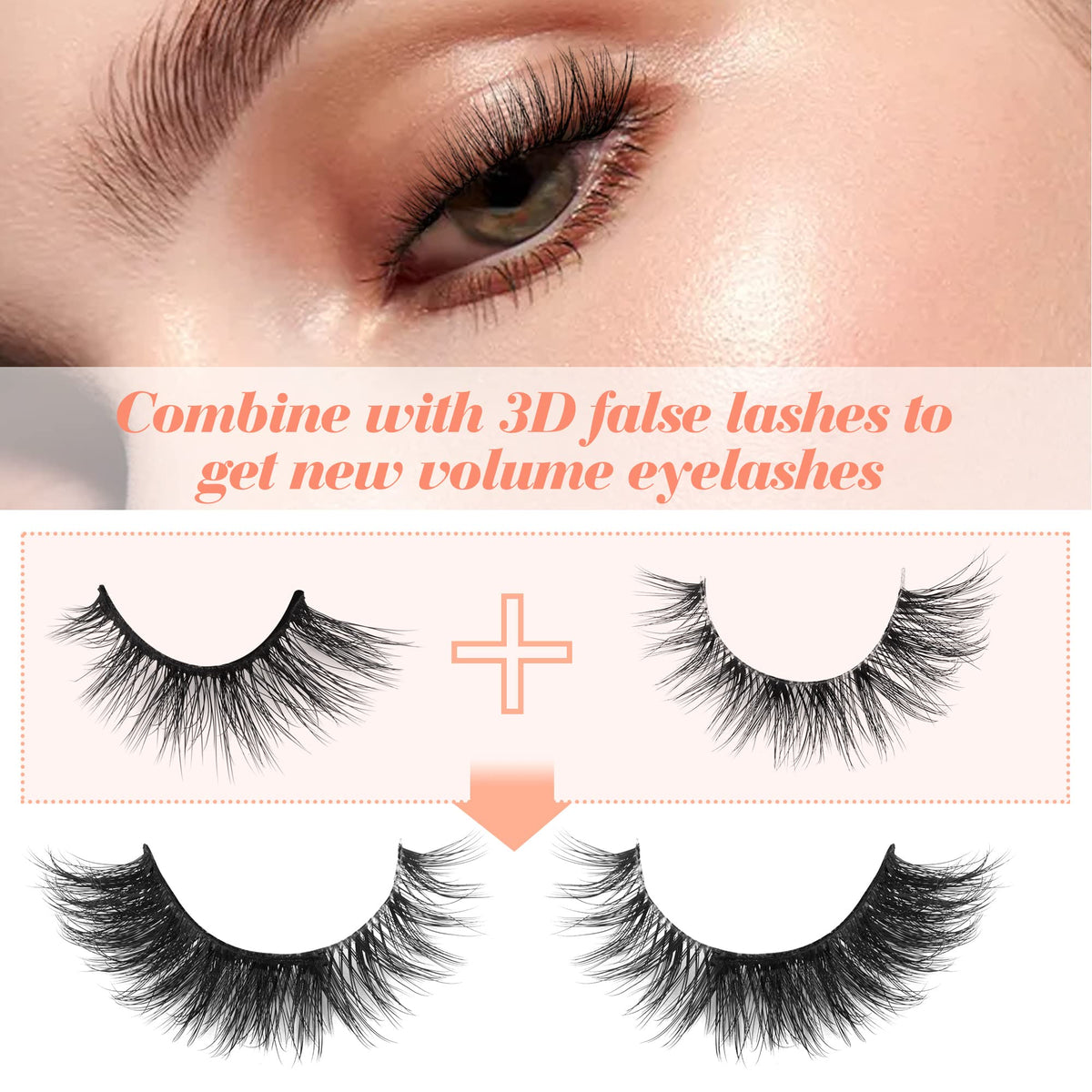 Newcally application on model eye showing lifted cat-eye effect