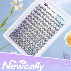 Newcally close-up of C-curly cluster angle for natural lift and volume