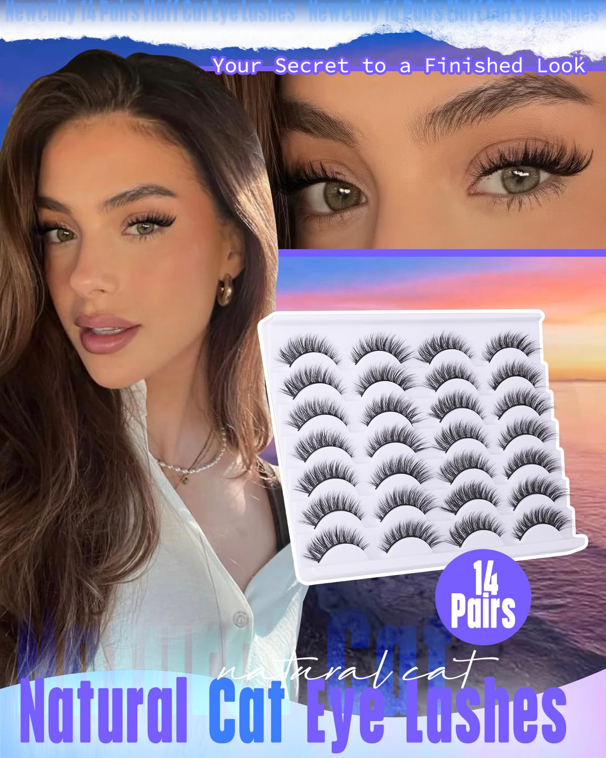 Newcally hand-knotted lash bases close-up showing delicate finish and natural blend