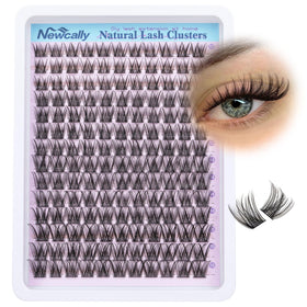 Newcally front packaging showing cluster lashes and benefits