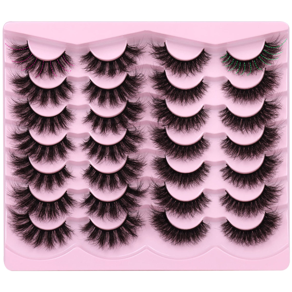 Newcally front packaging showing 14-pair lash set and two styles for variety