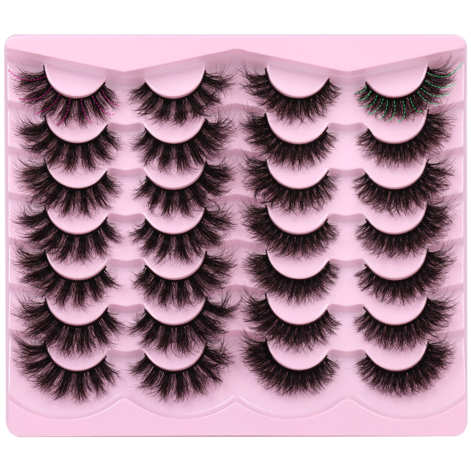 Newcally front packaging showing 14-pair lash set and two styles for variety