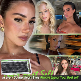 Newcally worn on model showing manga-doll lift and dramatic eye definition