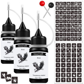 NewCraft front packaging showing three black ink bottles and stencils, clear kit overview