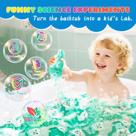NEWFEIFAN bath bomb fizzing in tub demonstrating lively bubbles and hands-on learning
