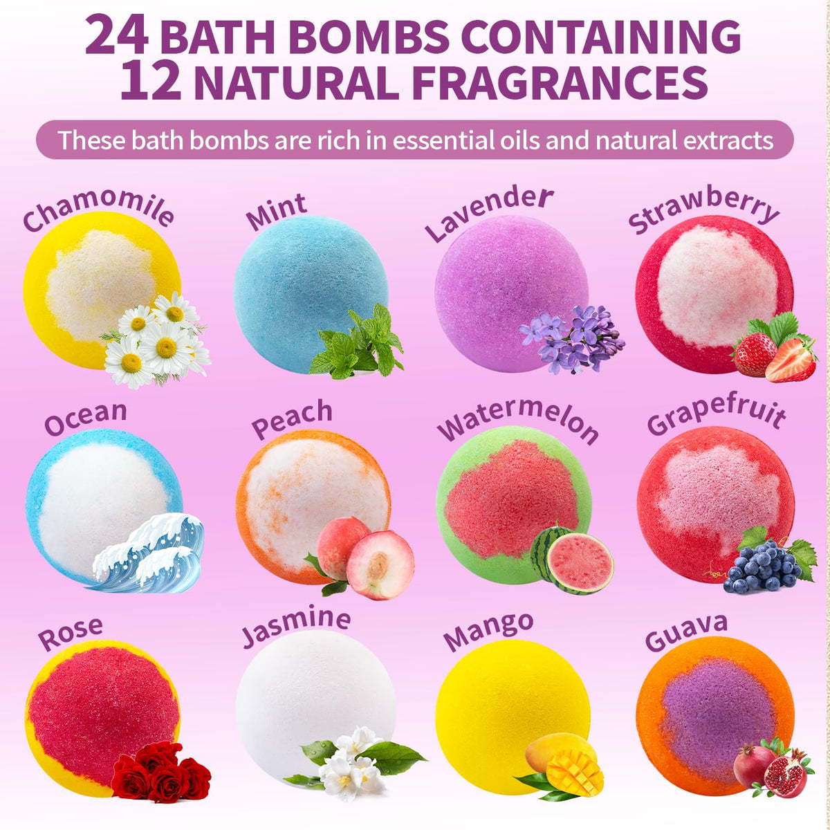 NEWFEIFAN bath bomb dissolving in tub demonstrating foaming and aromatherapy benefit