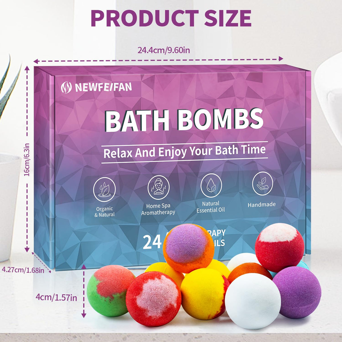 NEWFEIFAN lifestyle image of a relaxing bath illustrating calming soak benefit