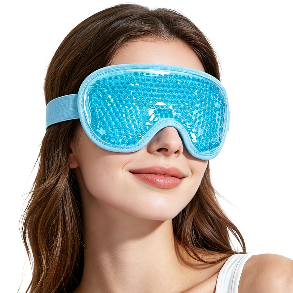 NEWGO eye mask front view showing full coverage and comfort benefits