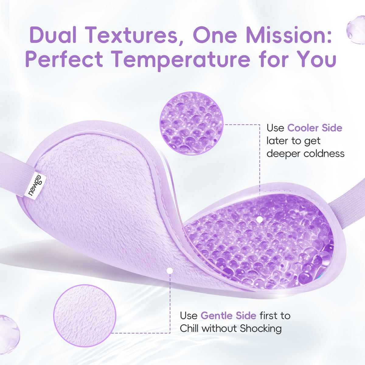 NEWGO on face in reclining position, provides calm and tension relief