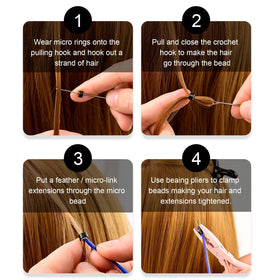 NEWISHTOOL in-use shot installing micro links to streamline styling process