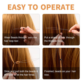 NEWISHTOOL on salon counter with beads and extensions for professional convenience