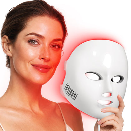 NEWKEY mask front view showing full facial LED coverage and comfortable fit
