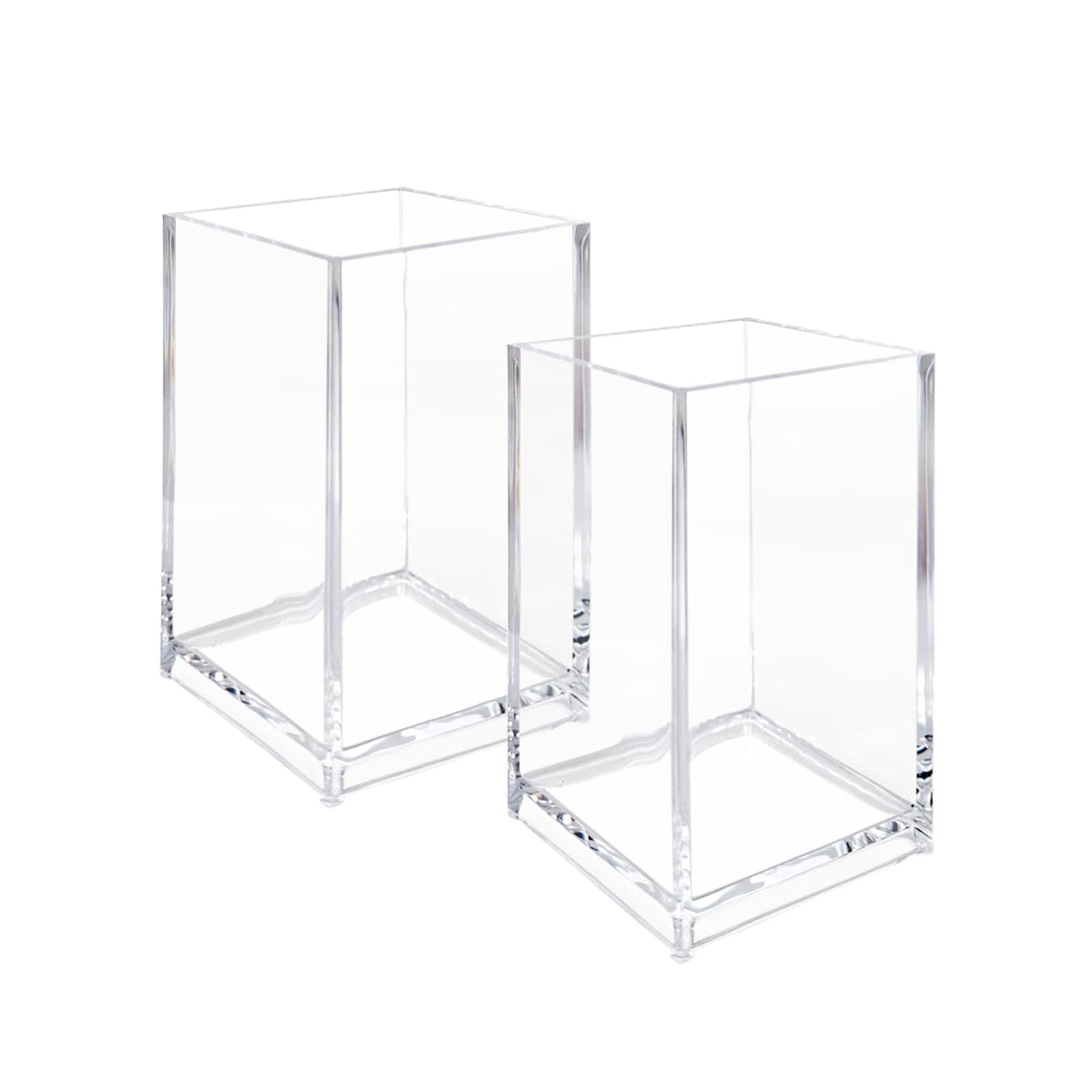 Newkita front view of two clear acrylic holders shows neat organization