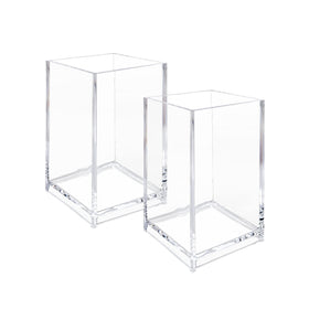 Newkita front view of two clear acrylic holders shows neat organization