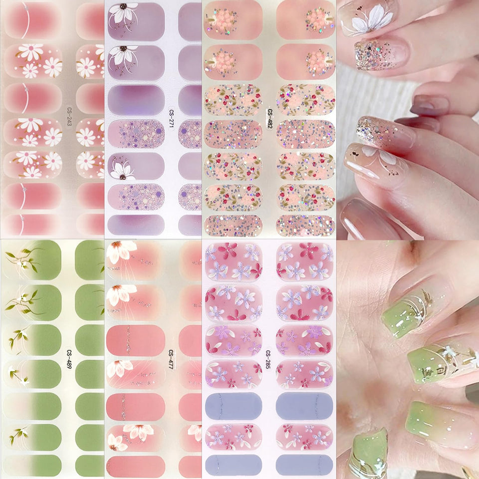 NEWSPIED front packaging showing floral gel strips and included files for quick use