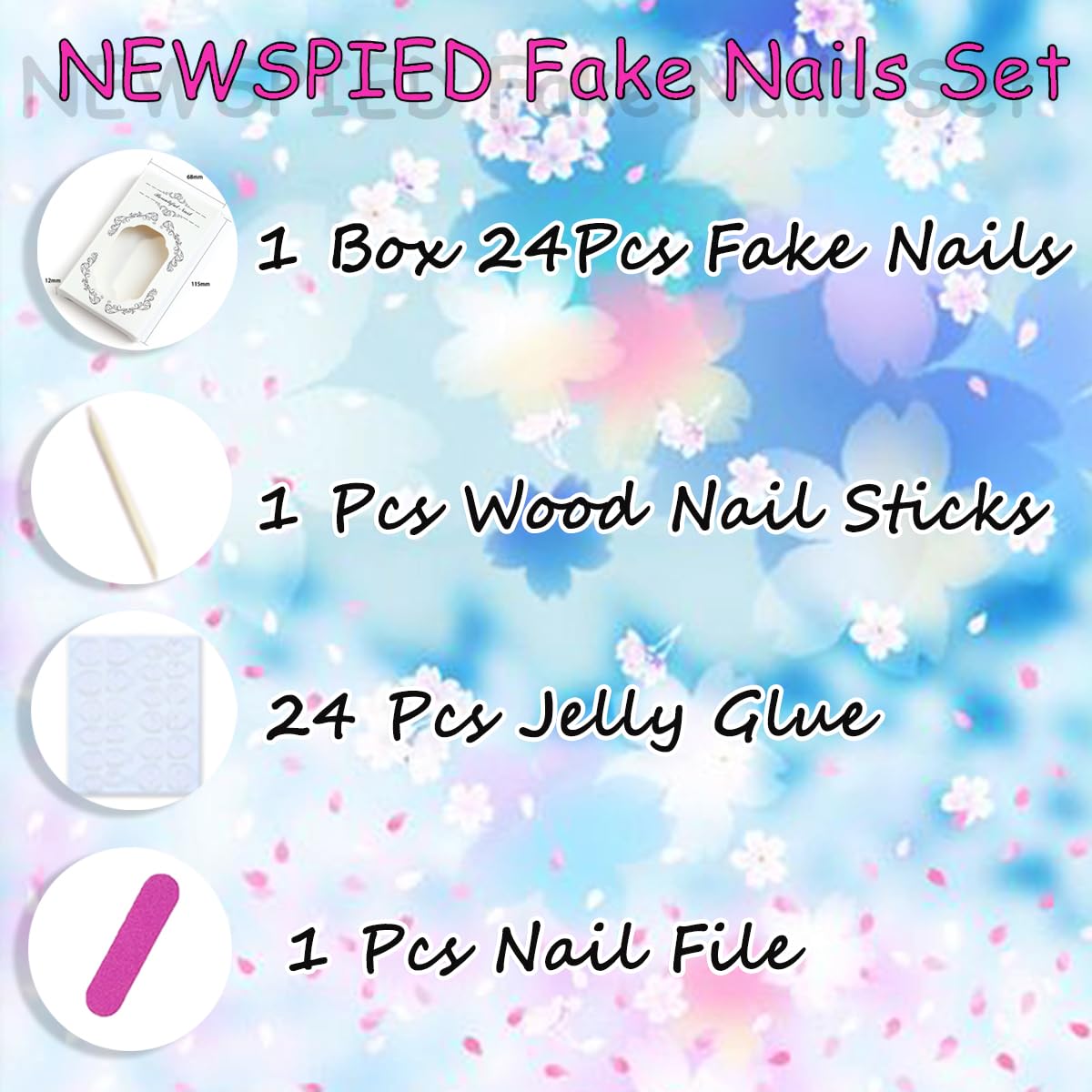 NEWSPIED size selection display illustrating 15 sizes for precise fitting