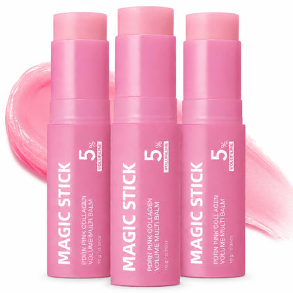 NEWUREHO PDRN balm front packaging showing compact stick and pink shade for portable glow
