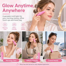 NEWUREHO PDRN on cheeks and lips in lifestyle scene for natural luminous finish