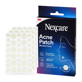 Nexcare front packaging showing 108 acne covers and benefits