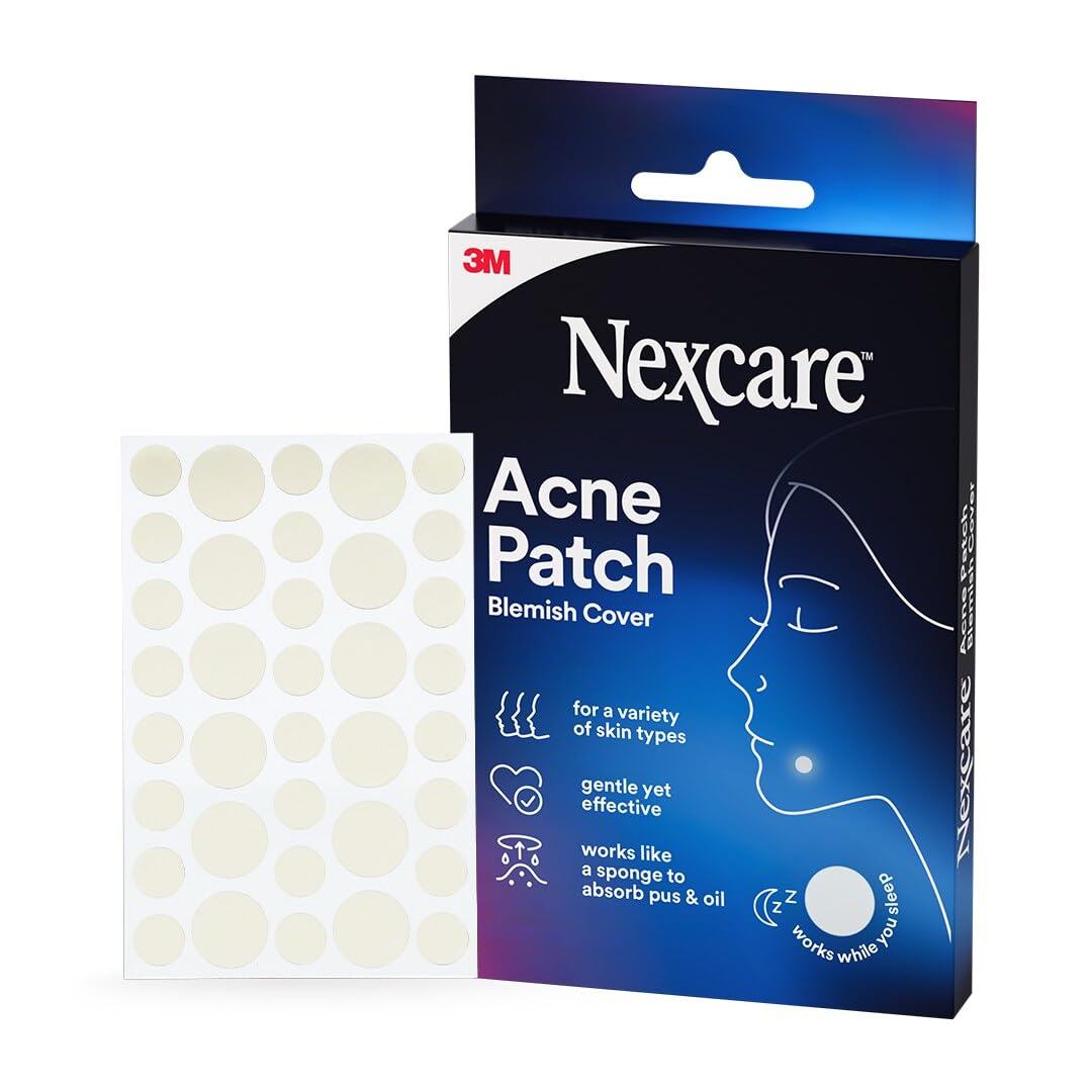 Nexcare front packaging showing 36-count acne covers and benefits