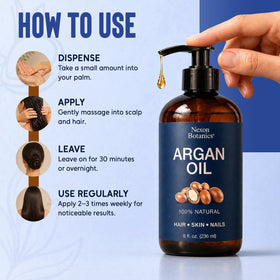 Nexon Botanics argan oil texture close-up drop demonstrating smooth absorption benefit