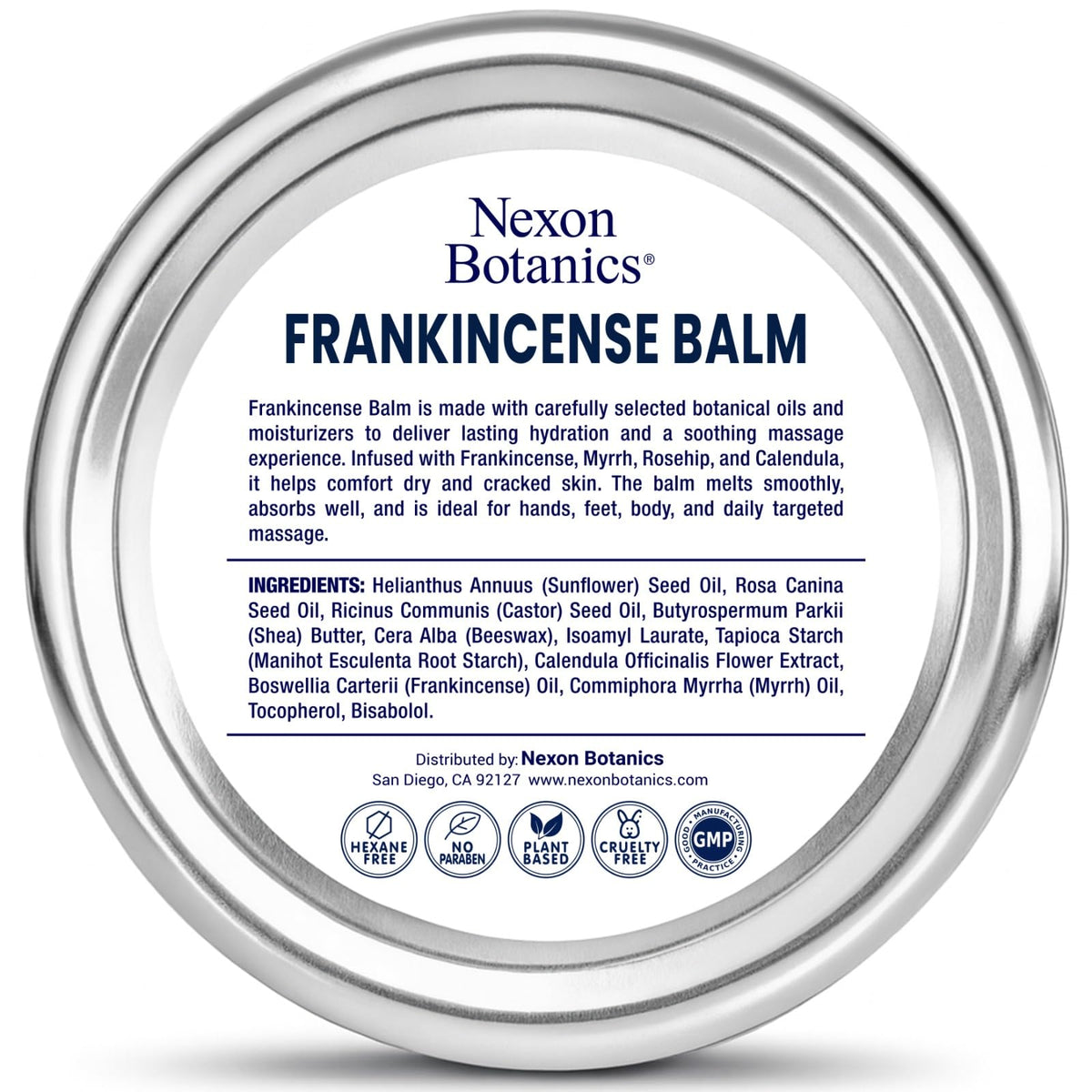 Nexon Botanics balm tucked in travel pouch showing compact, on-the-go skin therapy