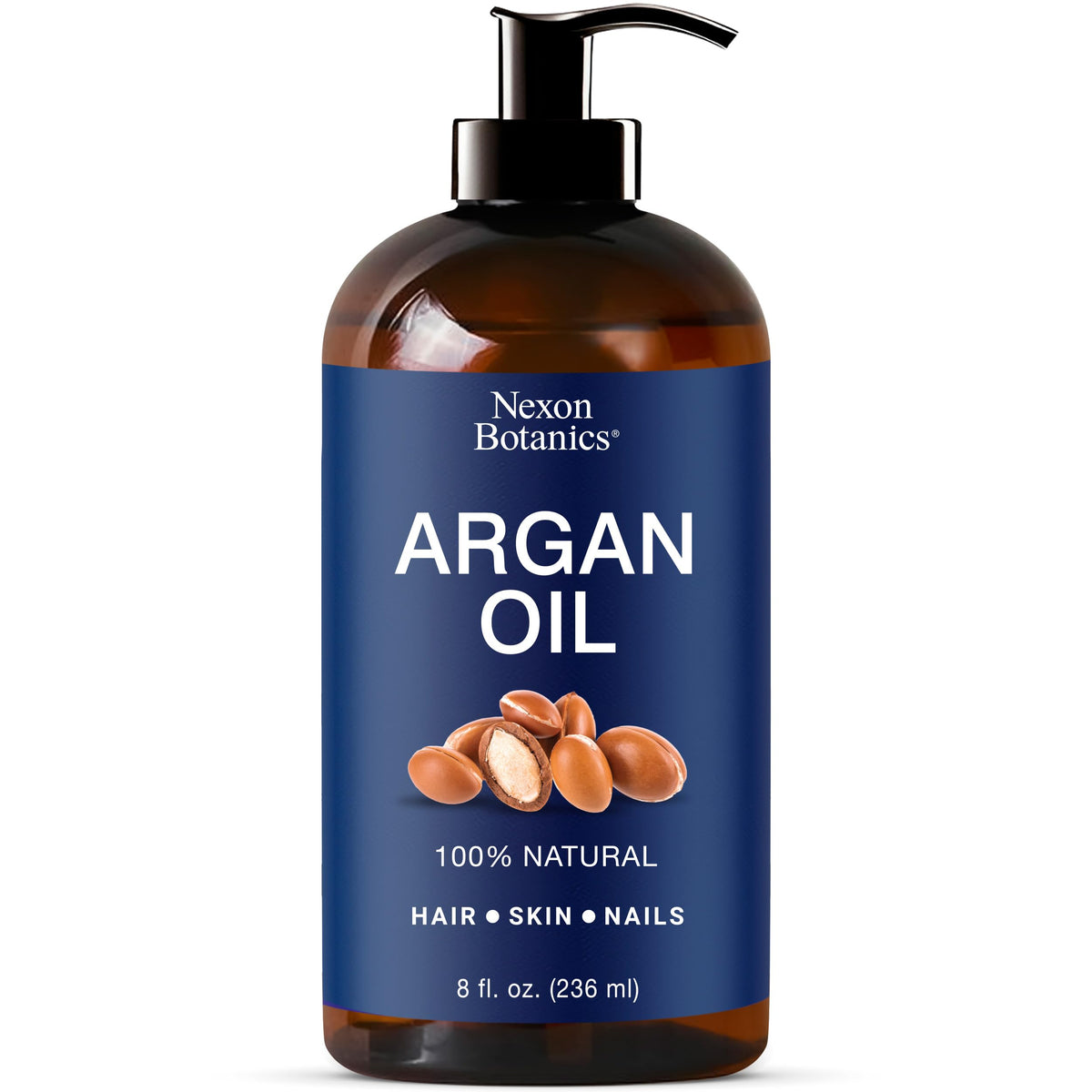 Nexon Botanics front bottle showing label and 8 fl oz size, clear product benefit