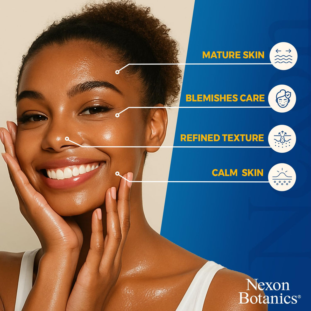 Nexon Botanics applied to skin showing softened appearance of scarred area
