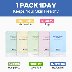 NEXTBEAU facial sheet mask on model demonstrating easy application