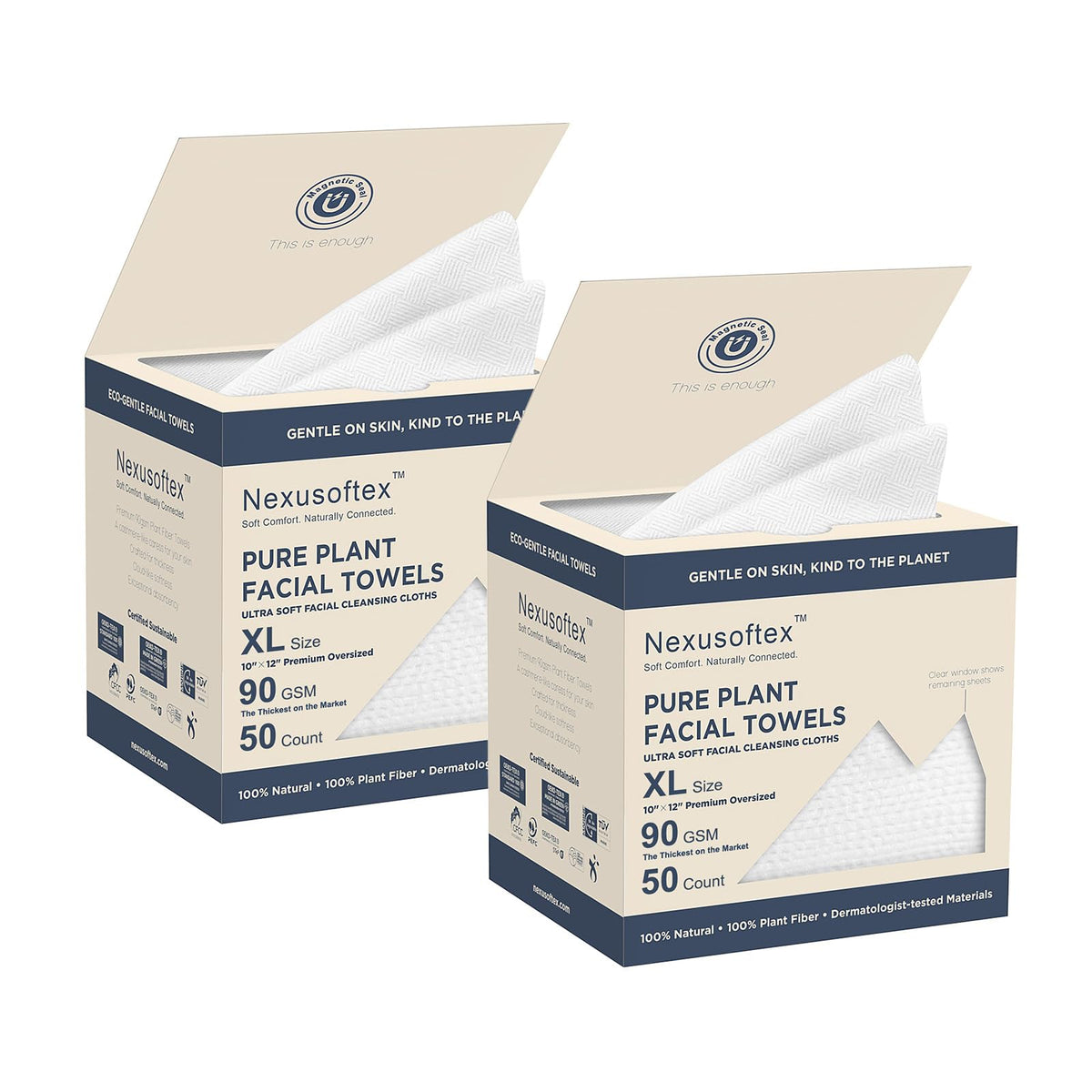 Nexusoftex front packaging showing magnetic box and visibility window for easy access