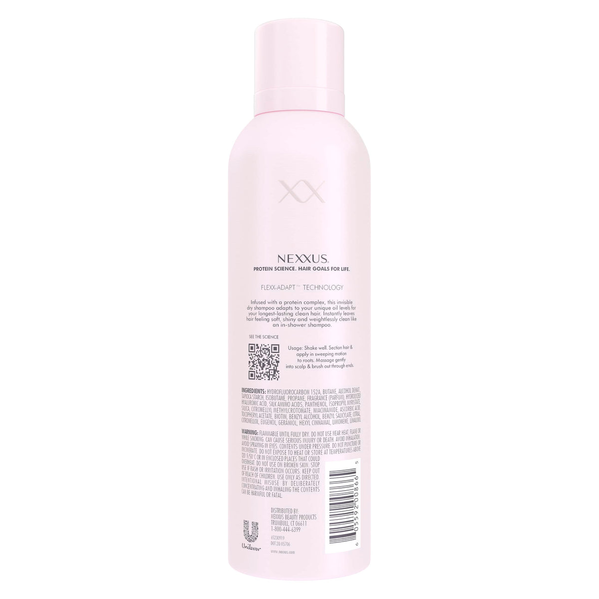 Nexxus aerosol nozzle detail demonstrating controlled, even mist spray