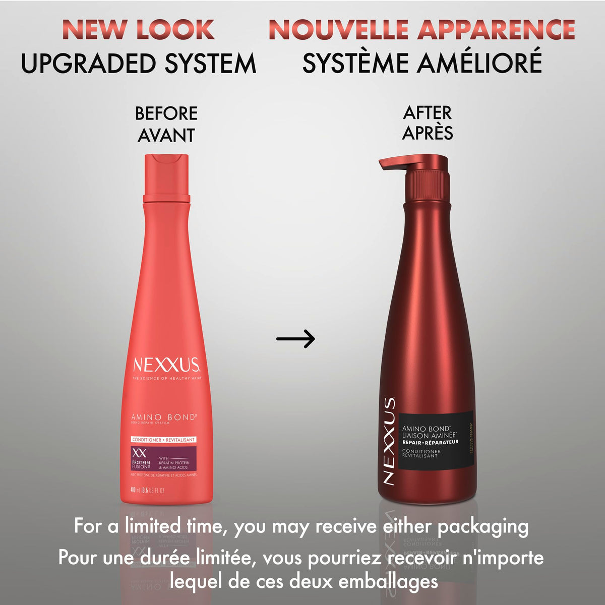 Nexxus conditioner in bathroom demonstrating easy use and salon results