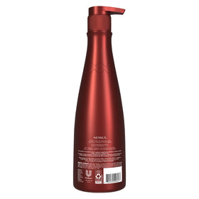 Nexxus bottle on shelf styling suggesting salon-grade home treatment