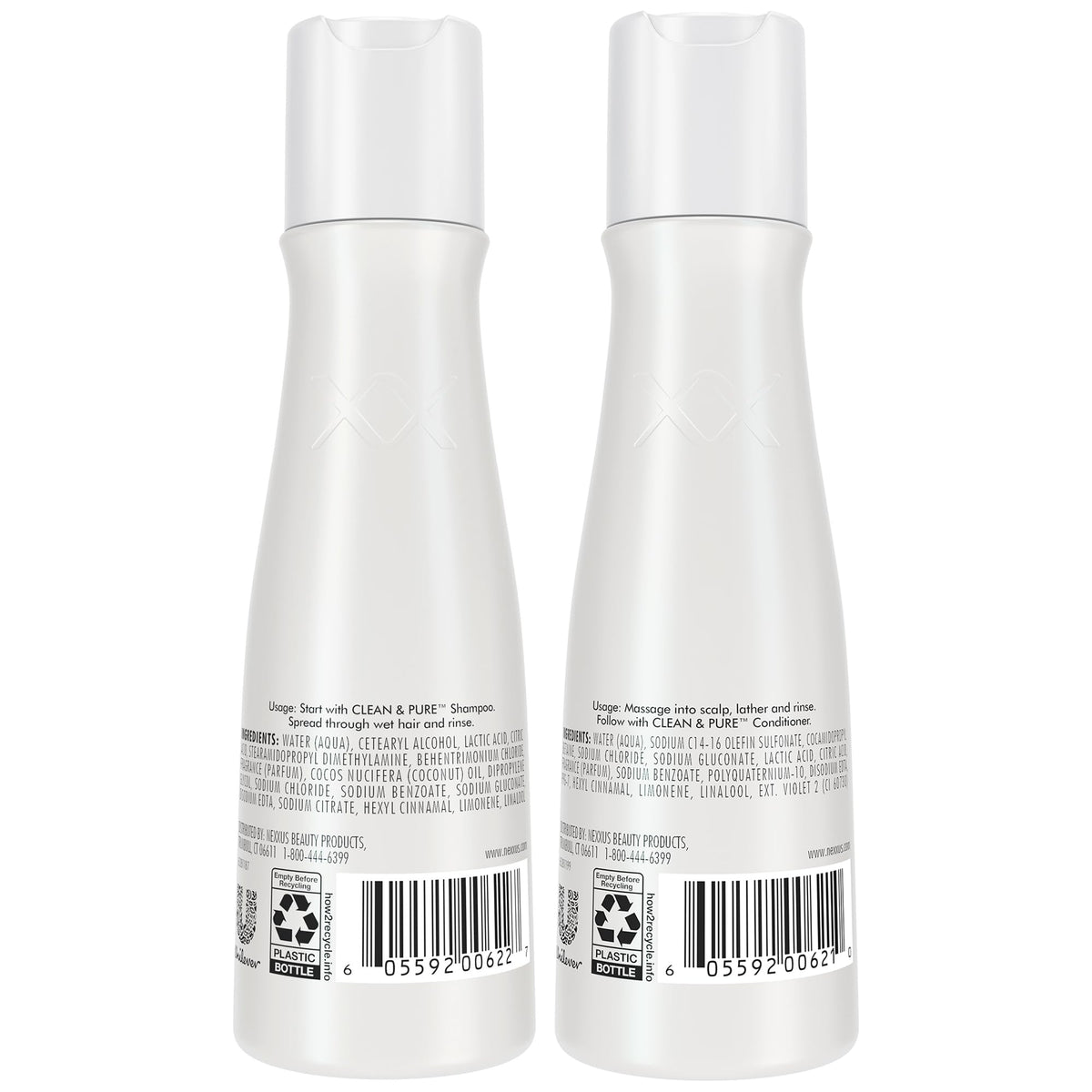 Nexxus back label close-up showing ingredients and directions for easy reference