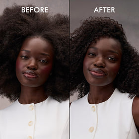 Nexxus before and after showing reduced frizz and polished shine