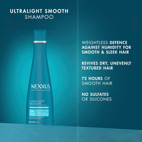 Nexxus bottle in bathroom setting illustrating everyday use and shelf-ready design