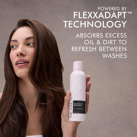 Nexxus before and after showing reduced oil and shine