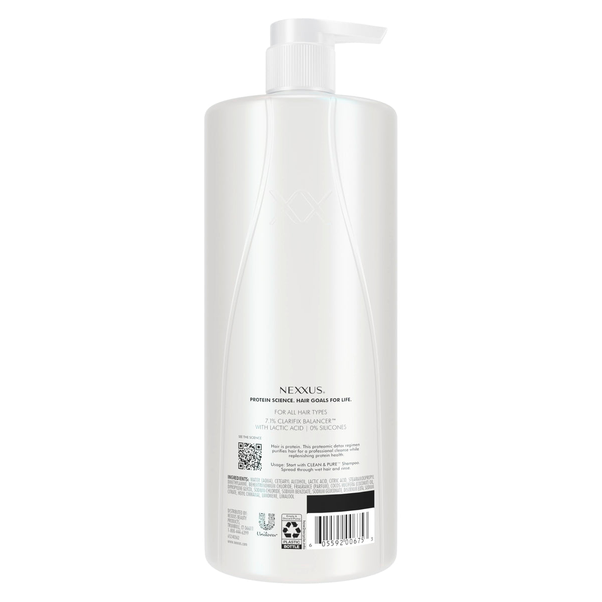 Nexxus dispensing conditioner from pump demonstrating convenient control and portioning