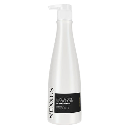 Nexxus front bottle view showing detox shampoo and benefits