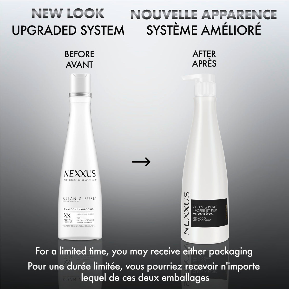 Nexxus shampoo in shower lather removing buildup for cleaner hair
