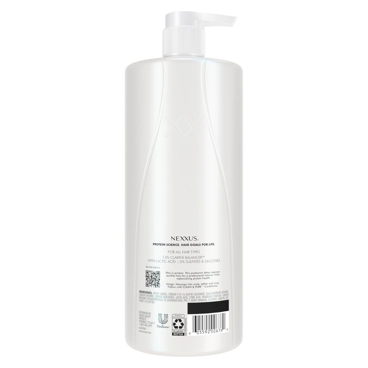 Nexxus pump dispenser close-up highlighting easy salon-style dispensing