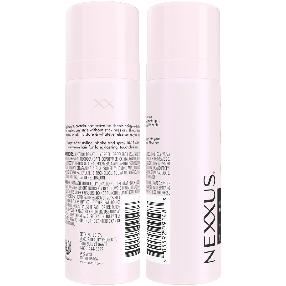 Nexxus close-up of aerosol nozzle enabling precise, even spray
