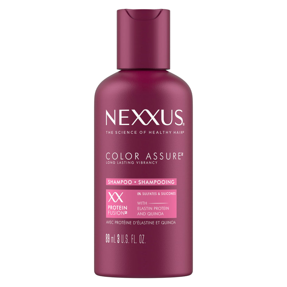 Nexxus front packaging view showing bottle and brand for salon-grade color care