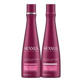 Nexxus front packaging showing shampoo and conditioner for color protection