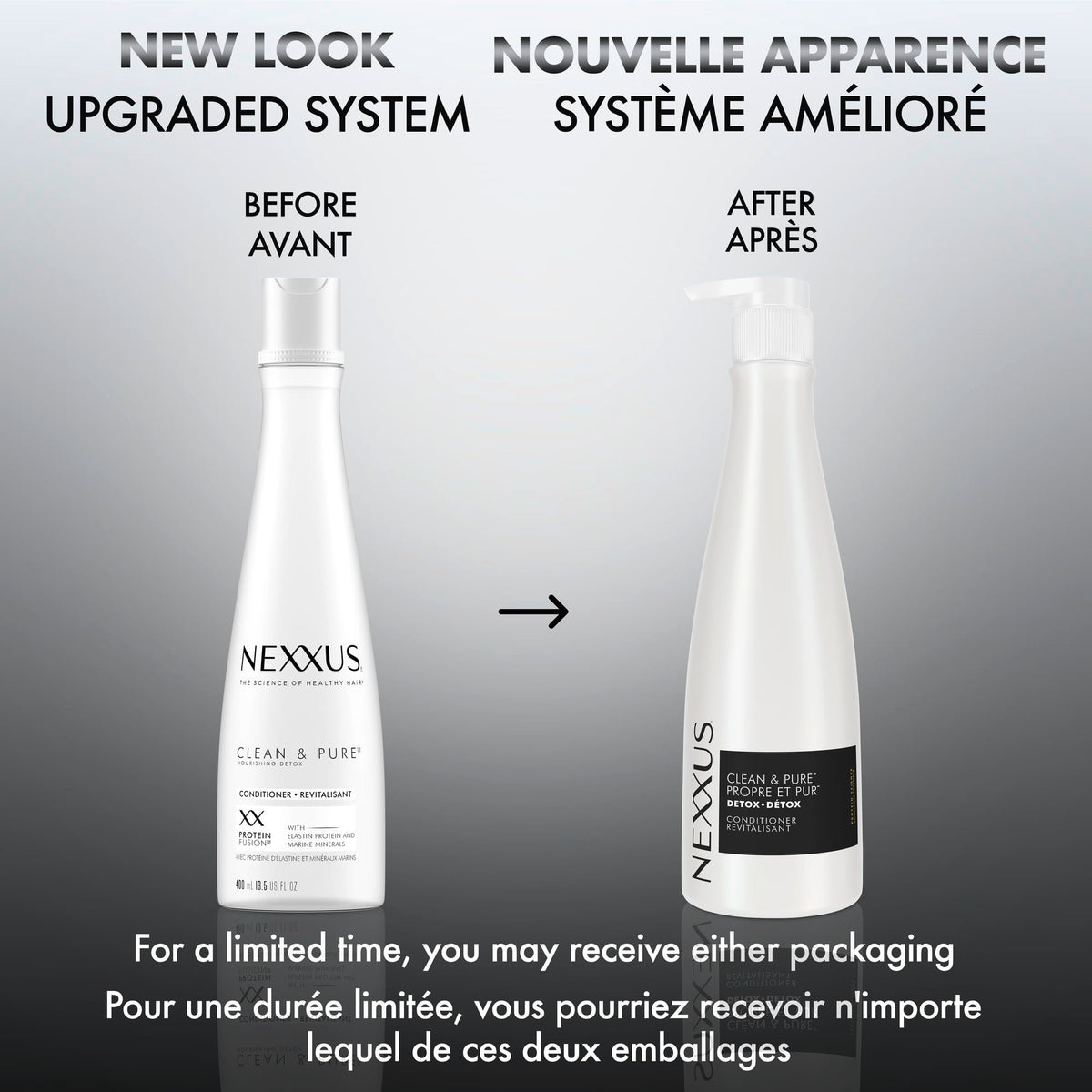 Nexxus conditioner applied in shower illustrating detangling benefit