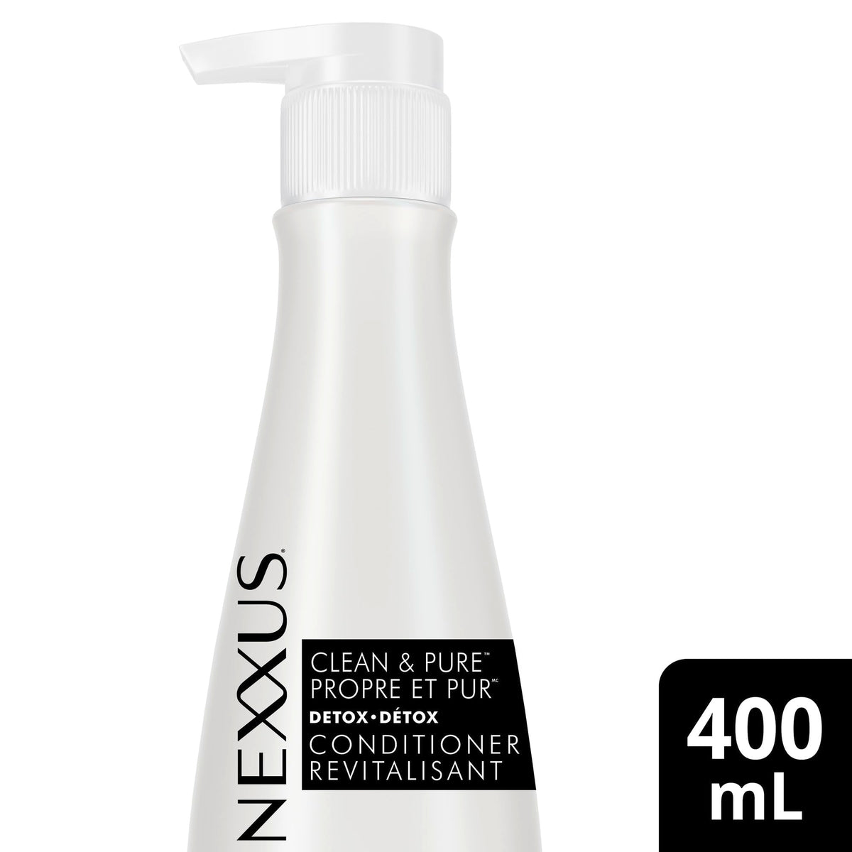 Nexxus creamy conditioner texture close-up demonstrating smoothing action