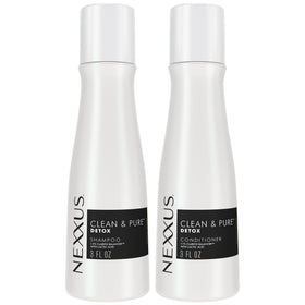 Nexxus front packaging travel shampoo and conditioner showing bottle design and brand