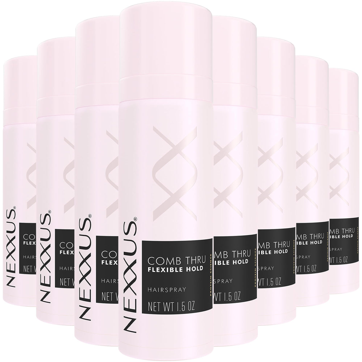 Nexxus front packaging showing compact travel hairspray and benefits