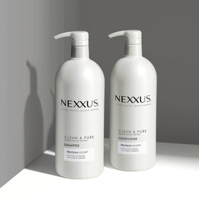 Nexxus applied to wet hair demonstrating gentle cleansing routine